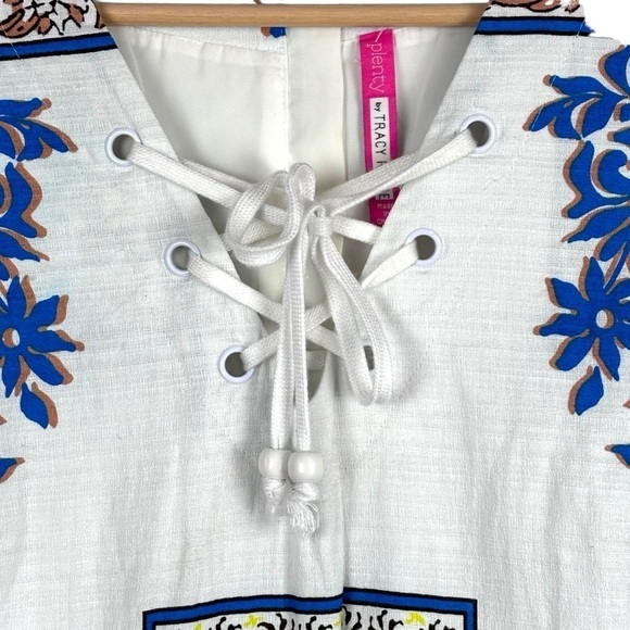 ANTHROPOLOGIE PLENTY BY TRACY REESE RKNL17 LACE UP V-NECK FLORAL SHEATH DRESS - Picture 11 of 15